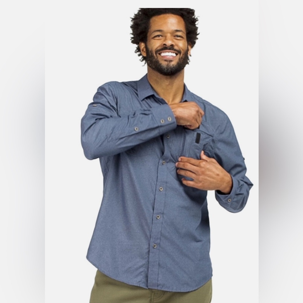 Prana Men’s Long Sleeve Button Down: Medium